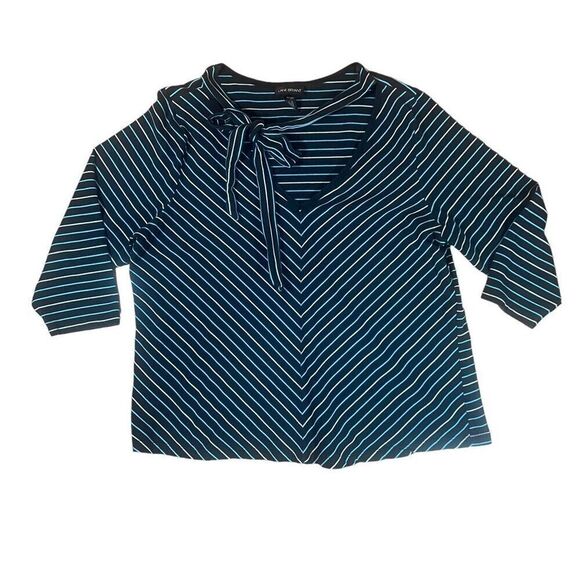 Lane Bryant Chevron Striped Tie Top Sz 18-20 - Picture 1 of 12